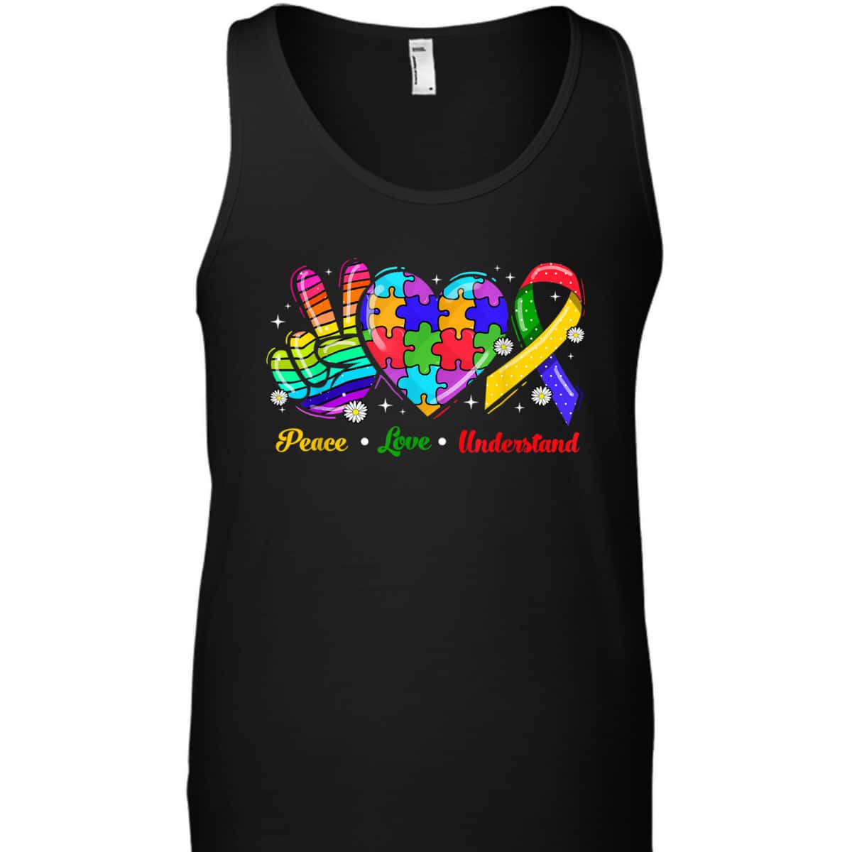 Peace Love Autism Awareness Autism Kids Mom Dad T-Shirt