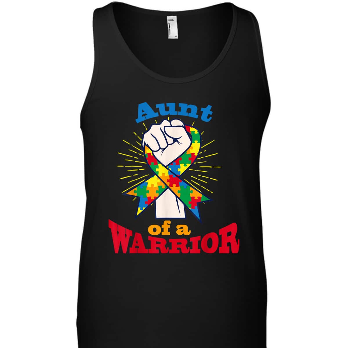 Aunt Of A Warrior Puzzle Ribbon Cool Autism Awareness Gift T-Shirt