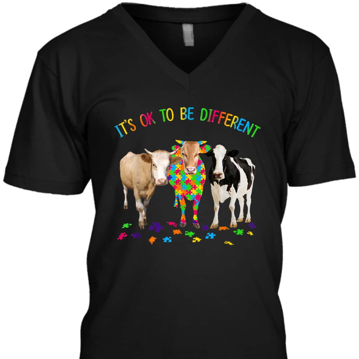 It's Ok To Be Different Autism Awareness Cow Autism T-Shirt It's Ok To Be Different Autism Awareness Cow Autism T-Shirt