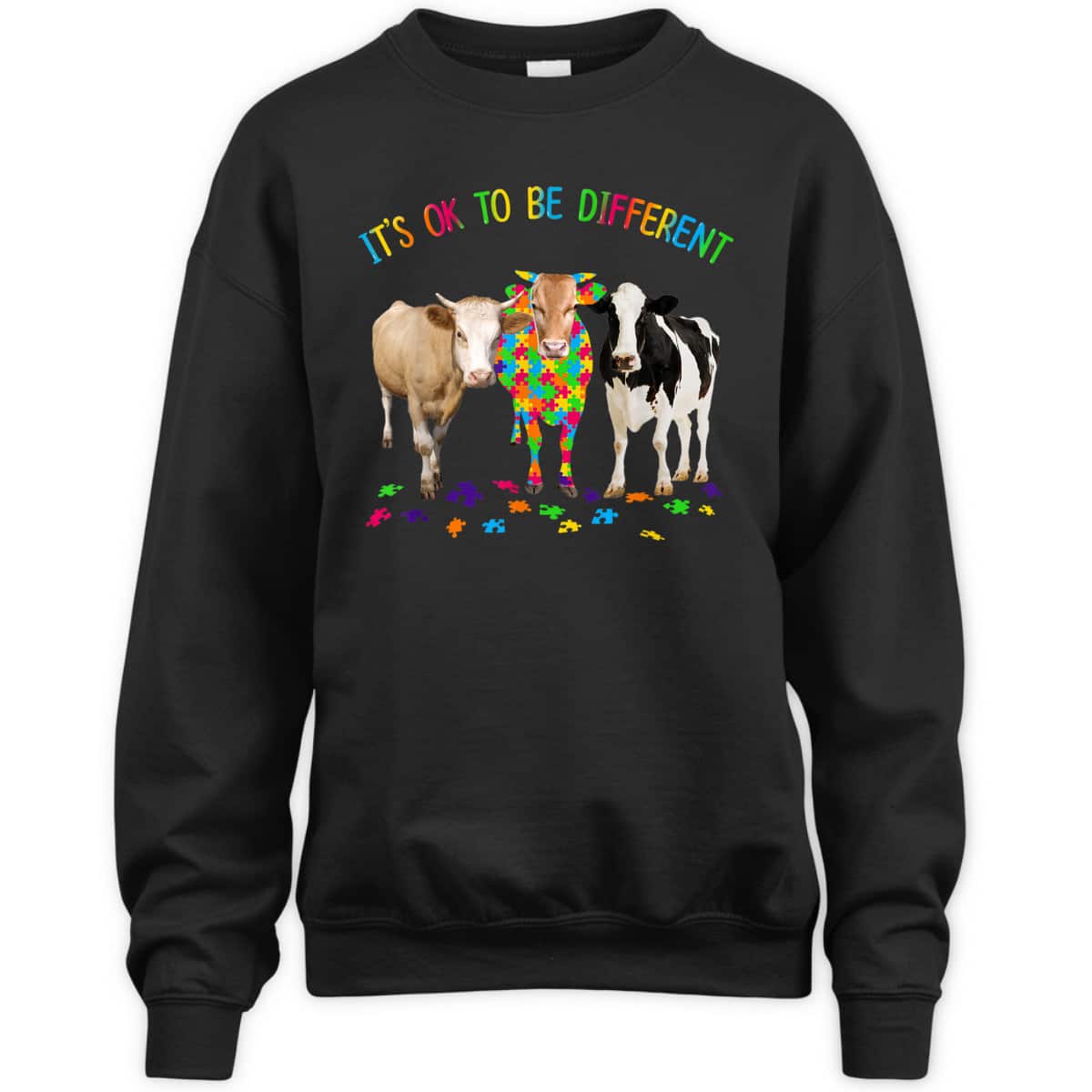 It's Ok To Be Different Autism Awareness Cow Autism T-Shirt It's Ok To Be Different Autism Awareness Cow Autism T-Shirt