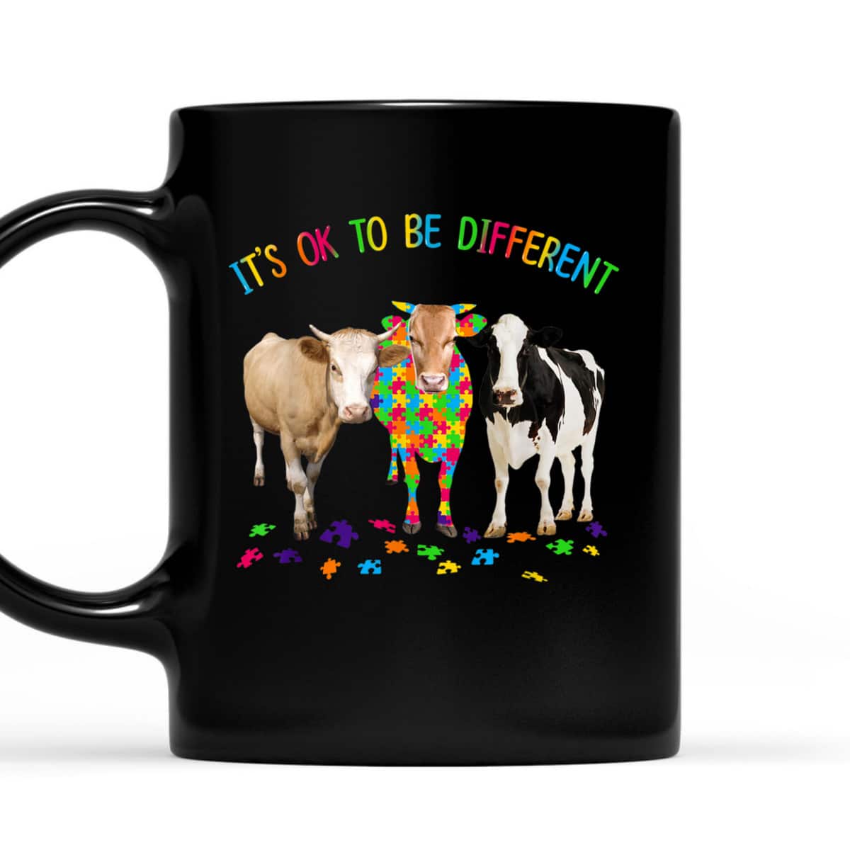 It's Ok To Be Different Autism Awareness Cow Autism T-Shirt