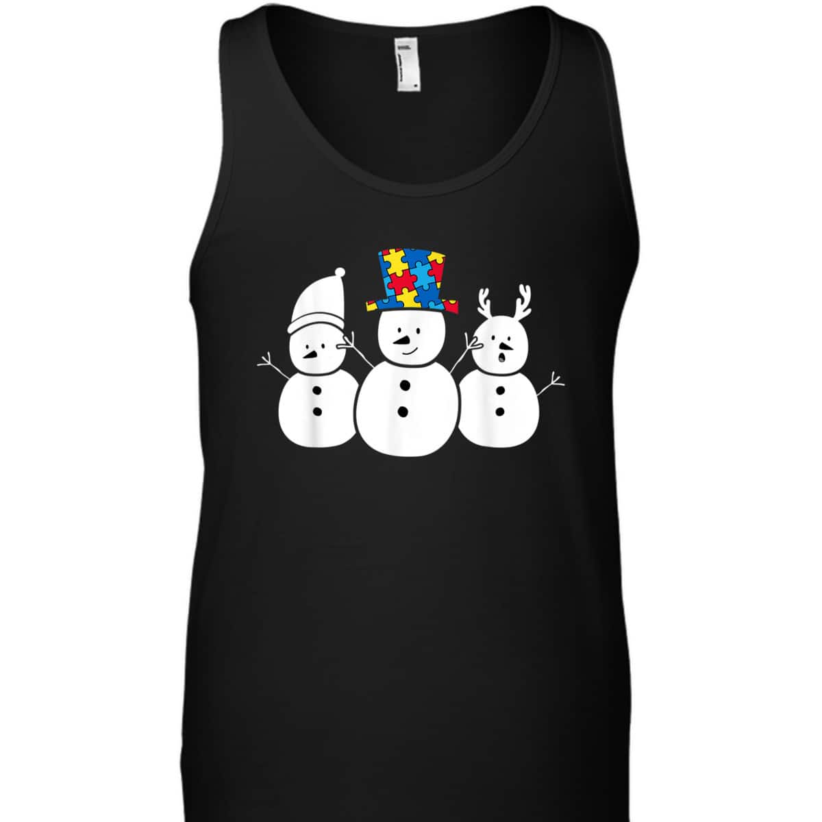 Be Different Christmas Autism For Kids Women Snowman T-Shirt