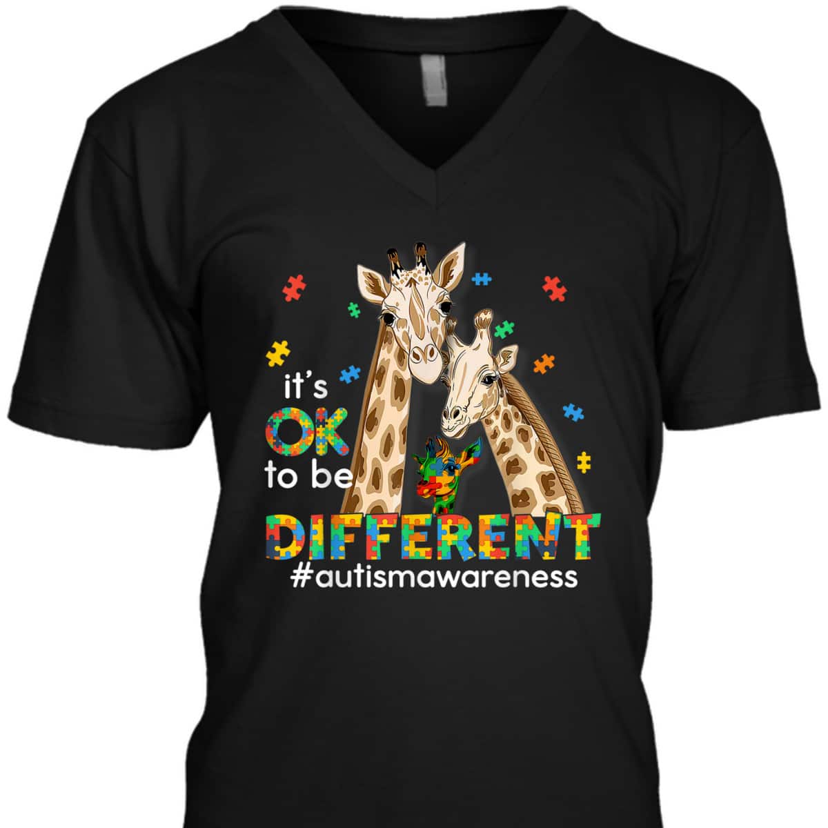 Autism Awareness Women Kids It's Ok To Be Different T-Shirt