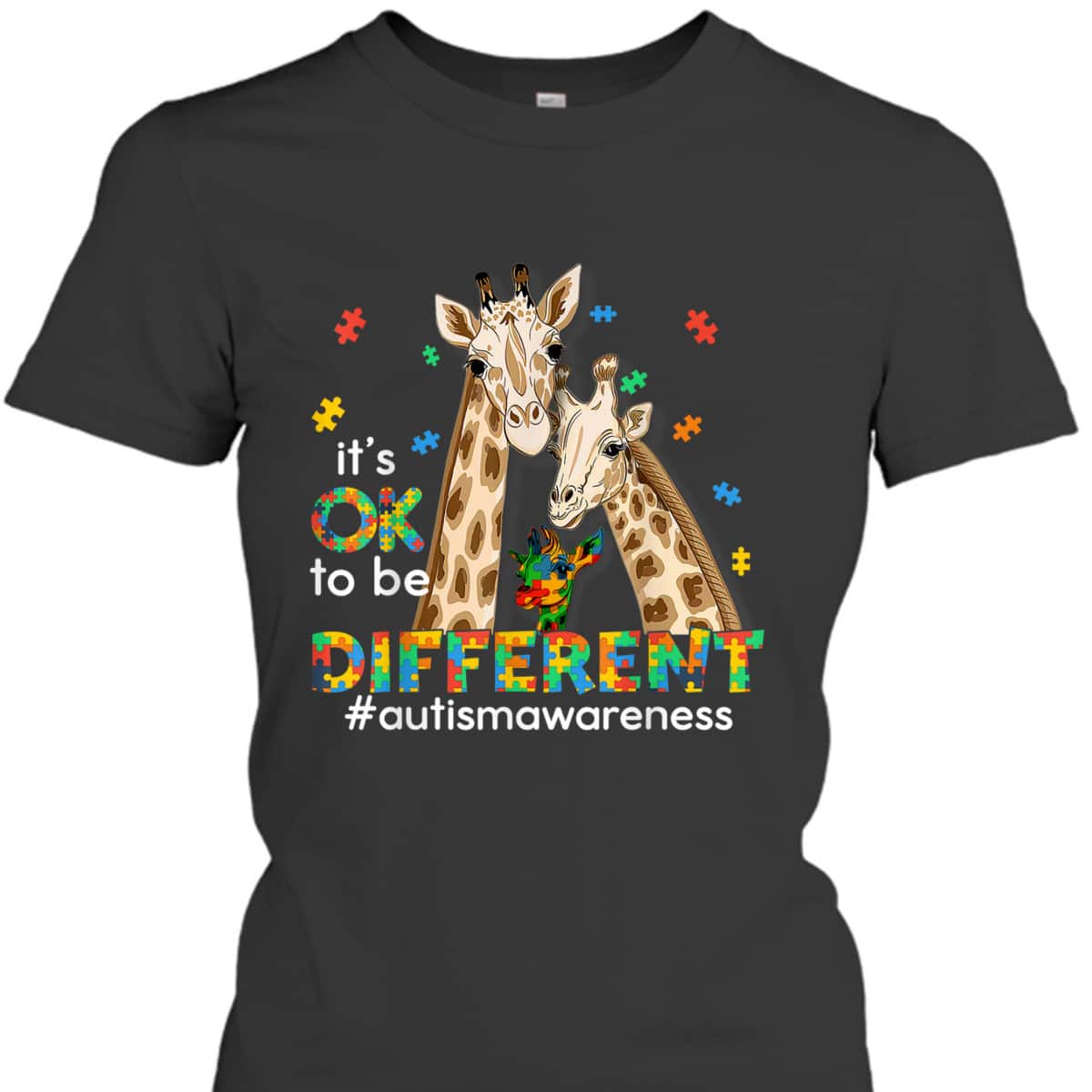 Autism Awareness Women Kids It's Ok To Be Different T-Shirt