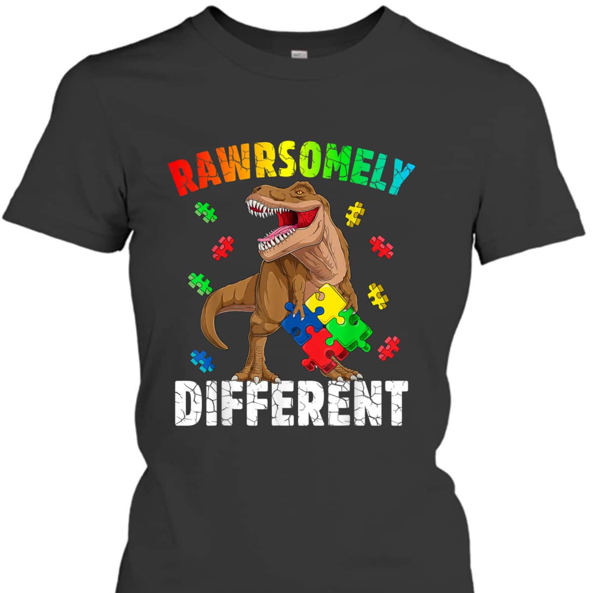 Rawrsomely Different For Autism Awareness T-Shirt Rawrsomely Different For Autism Awareness T-Shirt