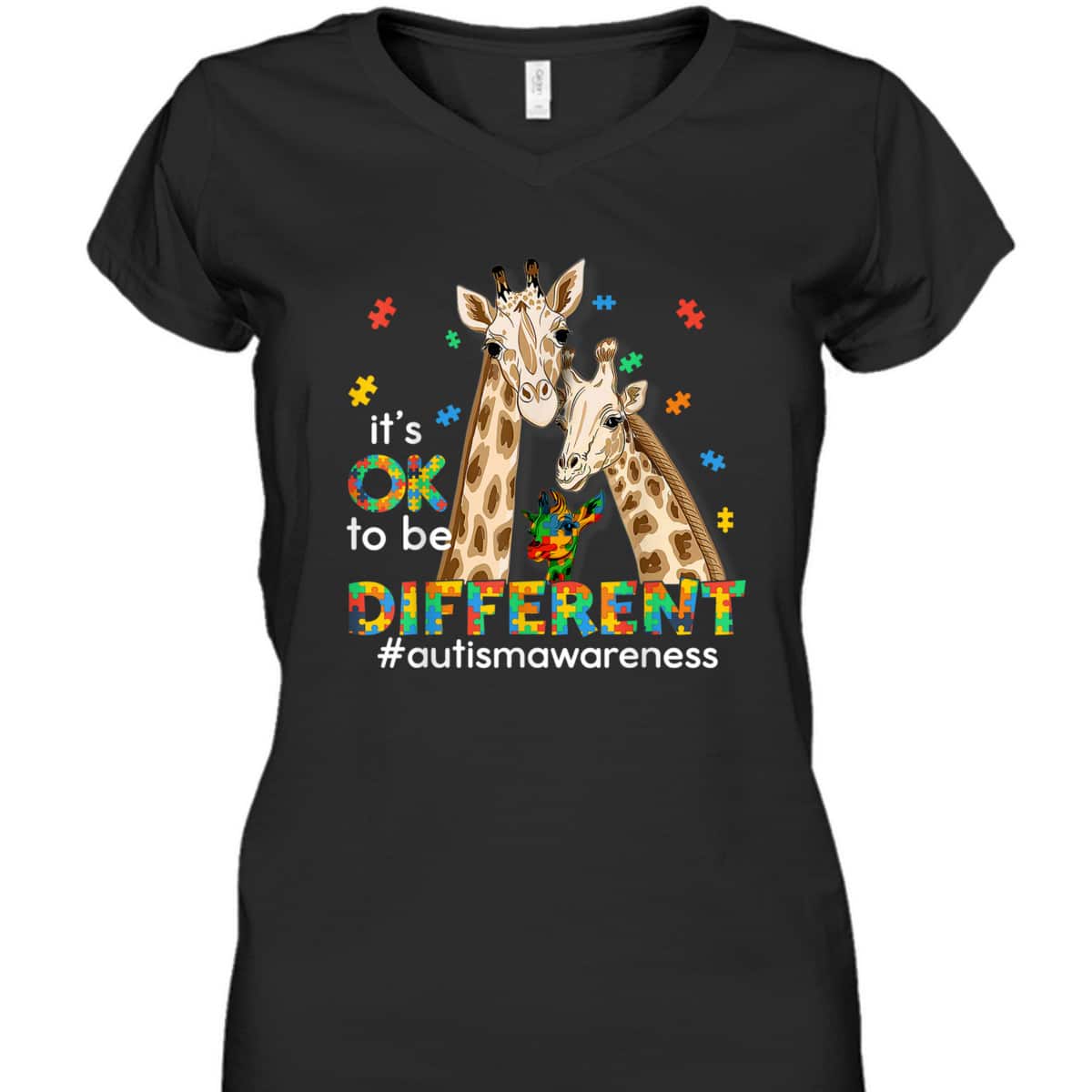 Autism Awareness Women Kids It's Ok To Be Different T-Shirt