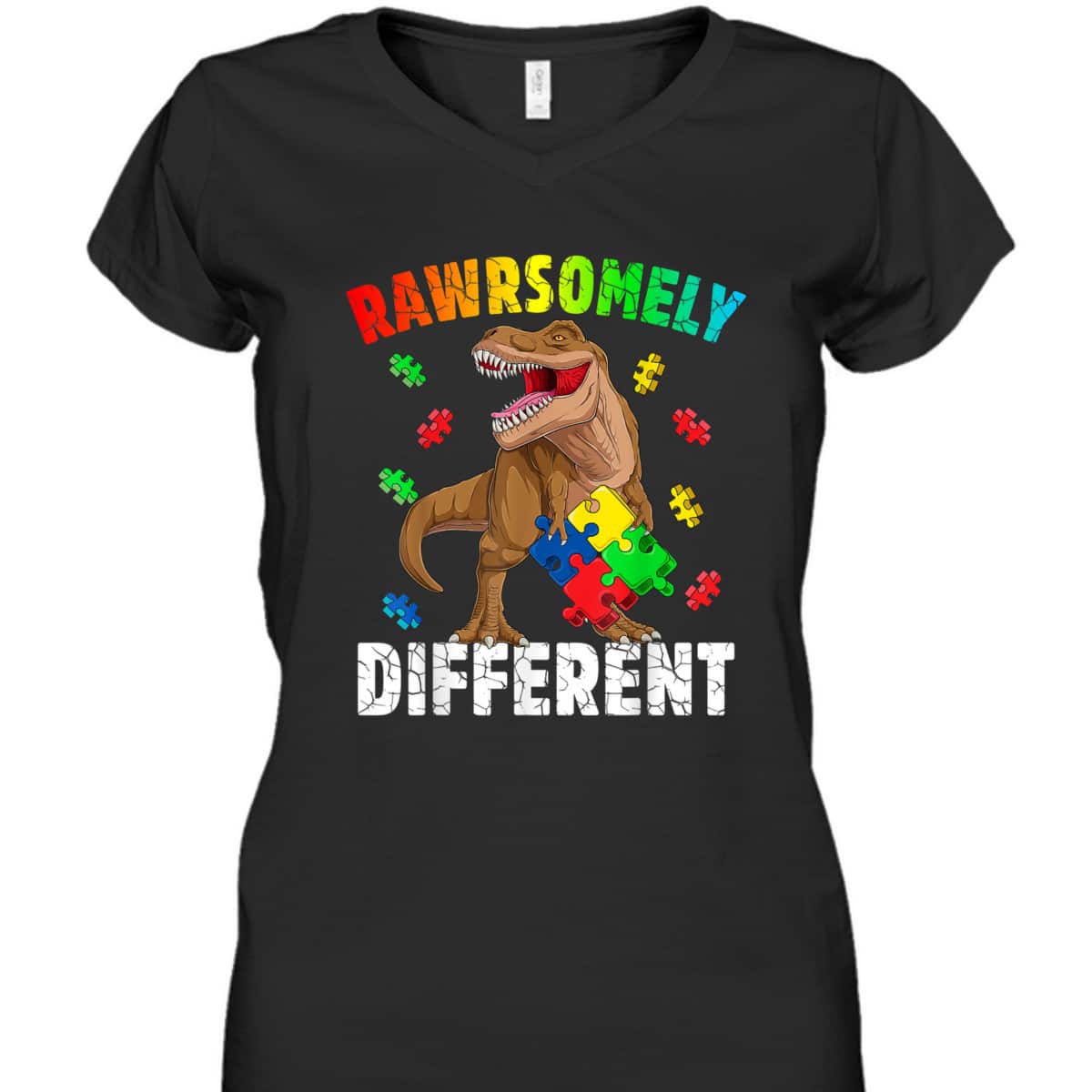 Rawrsomely Different For Autism Awareness T-Shirt Rawrsomely Different For Autism Awareness T-Shirt