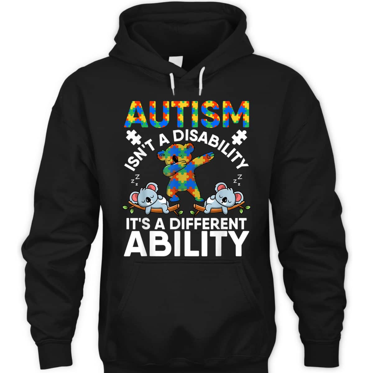 Autism Is Not A Disability Its Different Ability Koala Bear T-Shirt
