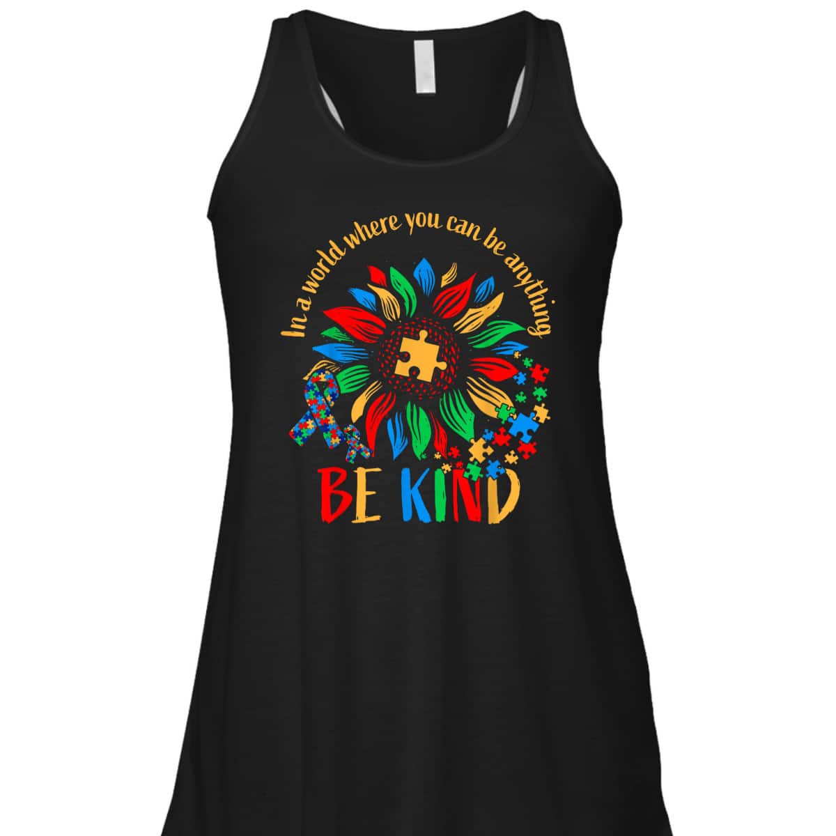 Be Kind Sunflower Autism It's Ok To Be Different Mom Autism T-Shirt