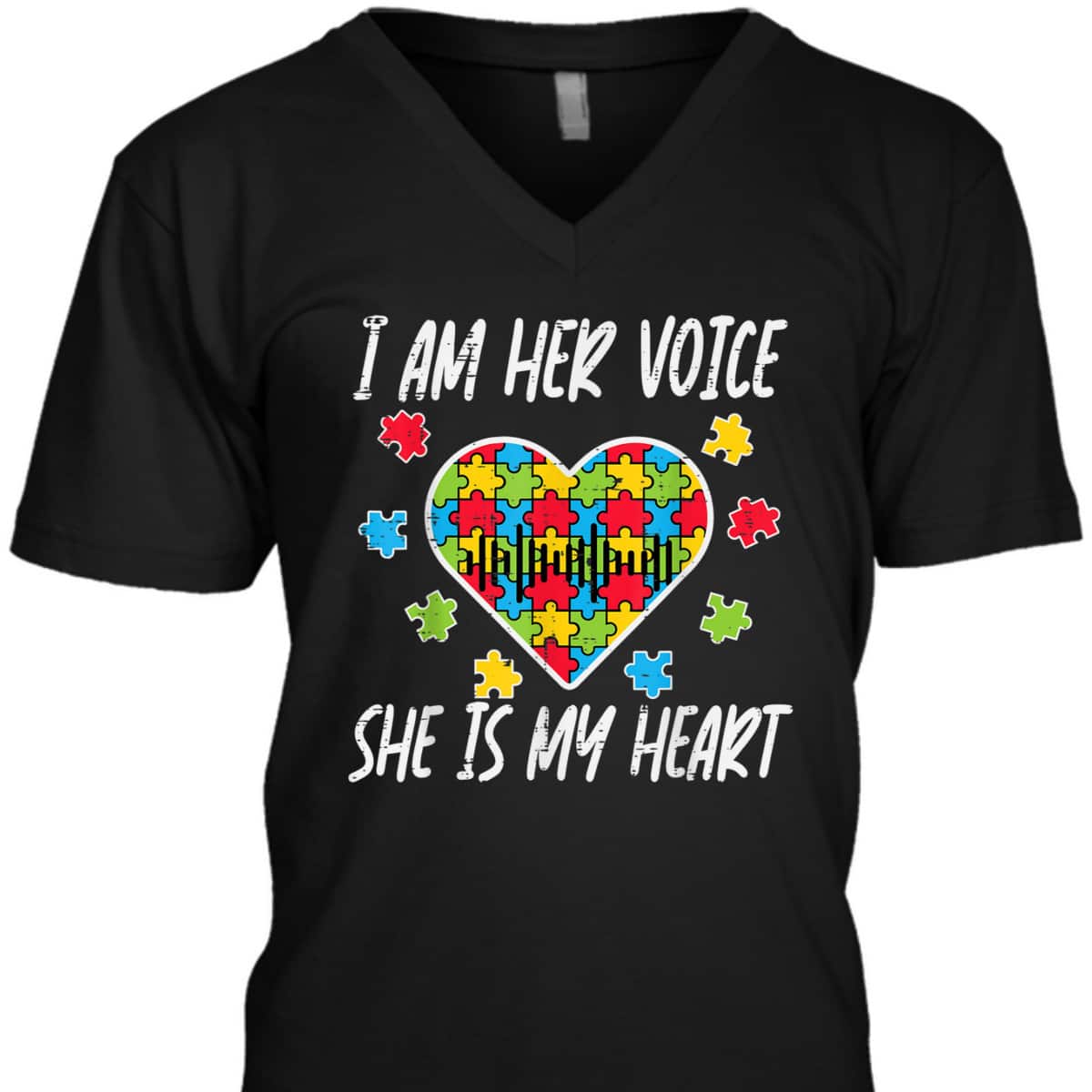 I Am Her Voice She Is My Heart Autism Awareness Mom Dad T-Shirt I Am Her Voice She Is My Heart Autism Awareness Mom Dad T-Shirt