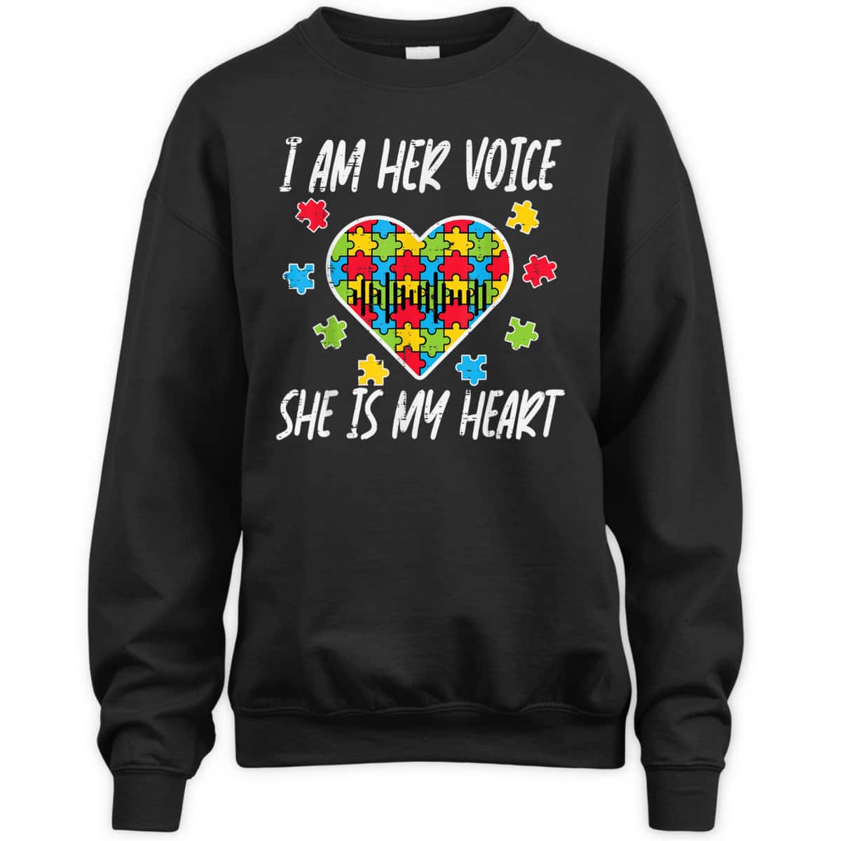 I Am Her Voice She Is My Heart Autism Awareness Mom Dad T-Shirt I Am Her Voice She Is My Heart Autism Awareness Mom Dad T-Shirt