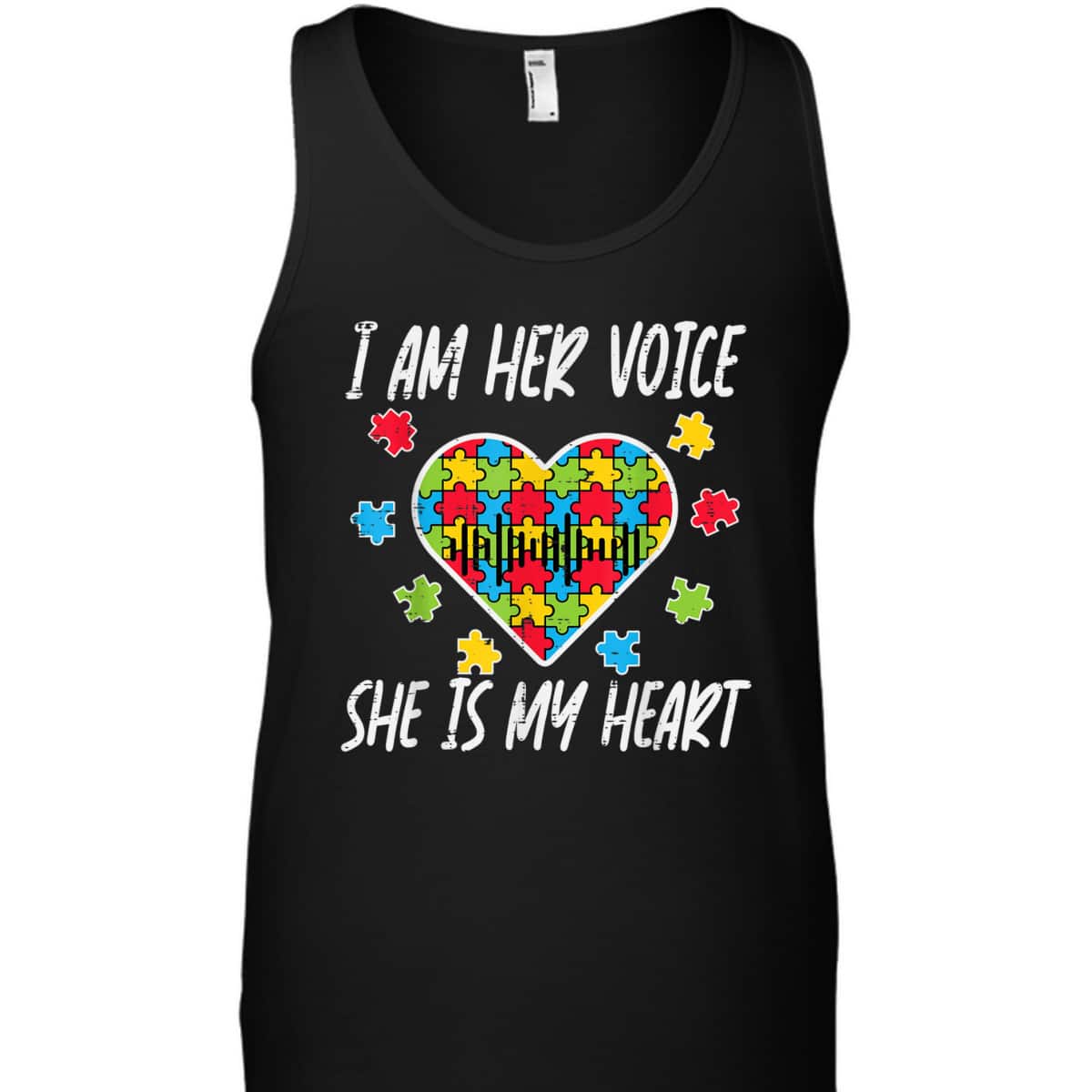I Am Her Voice She Is My Heart Autism Awareness Mom Dad T-Shirt I Am Her Voice She Is My Heart Autism Awareness Mom Dad T-Shirt