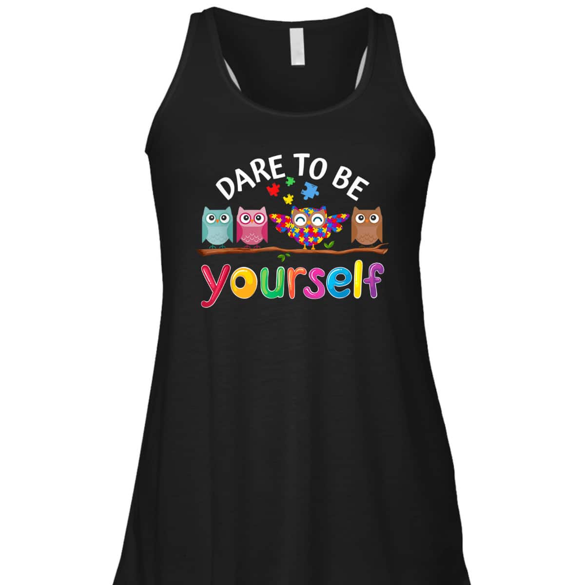 Dare To Be Yourself Autism Awareness Boys Girls Kids Owl T-Shirt
