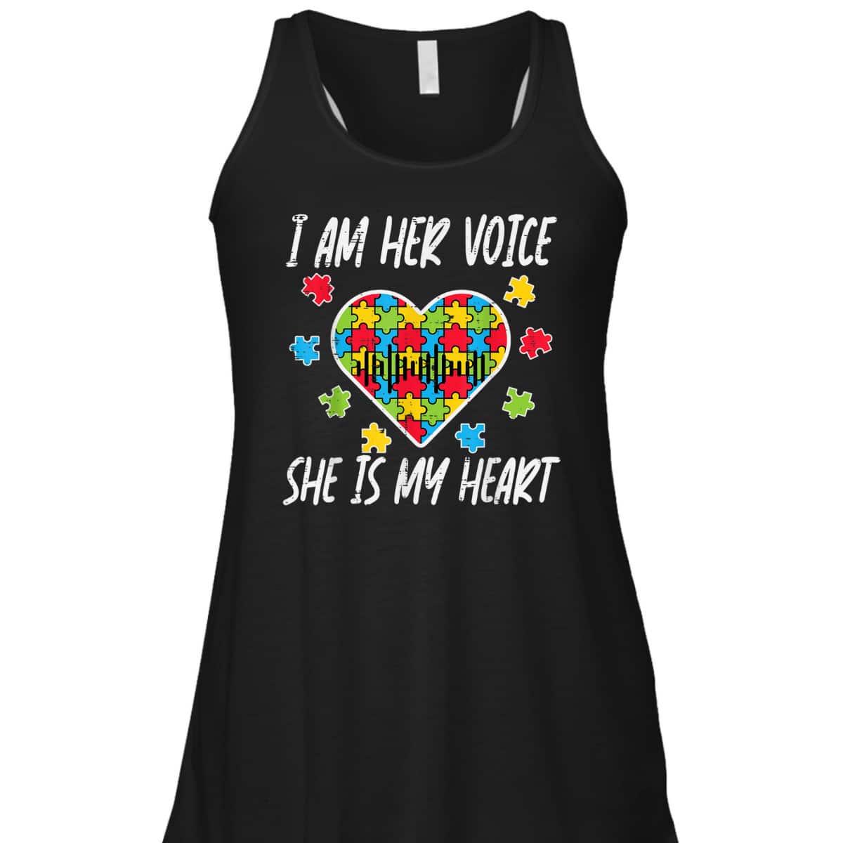 I Am Her Voice She Is My Heart Autism Awareness Mom Dad T-Shirt I Am Her Voice She Is My Heart Autism Awareness Mom Dad T-Shirt