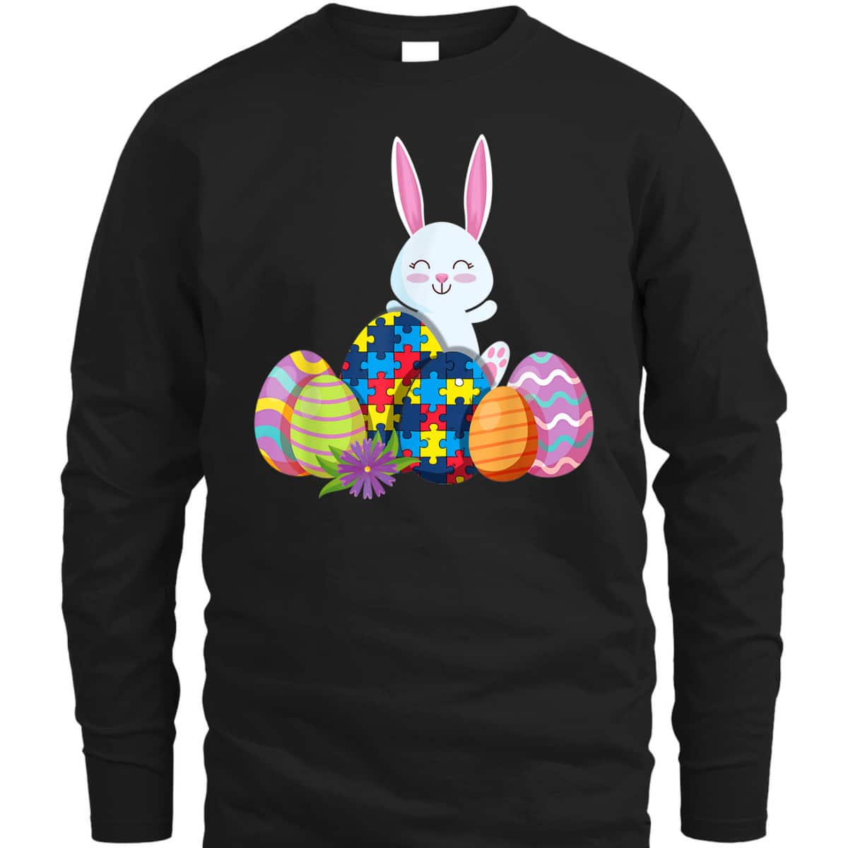 Autism Awareness Puzzle Easter Bunny Eggs Funny T-Shirt