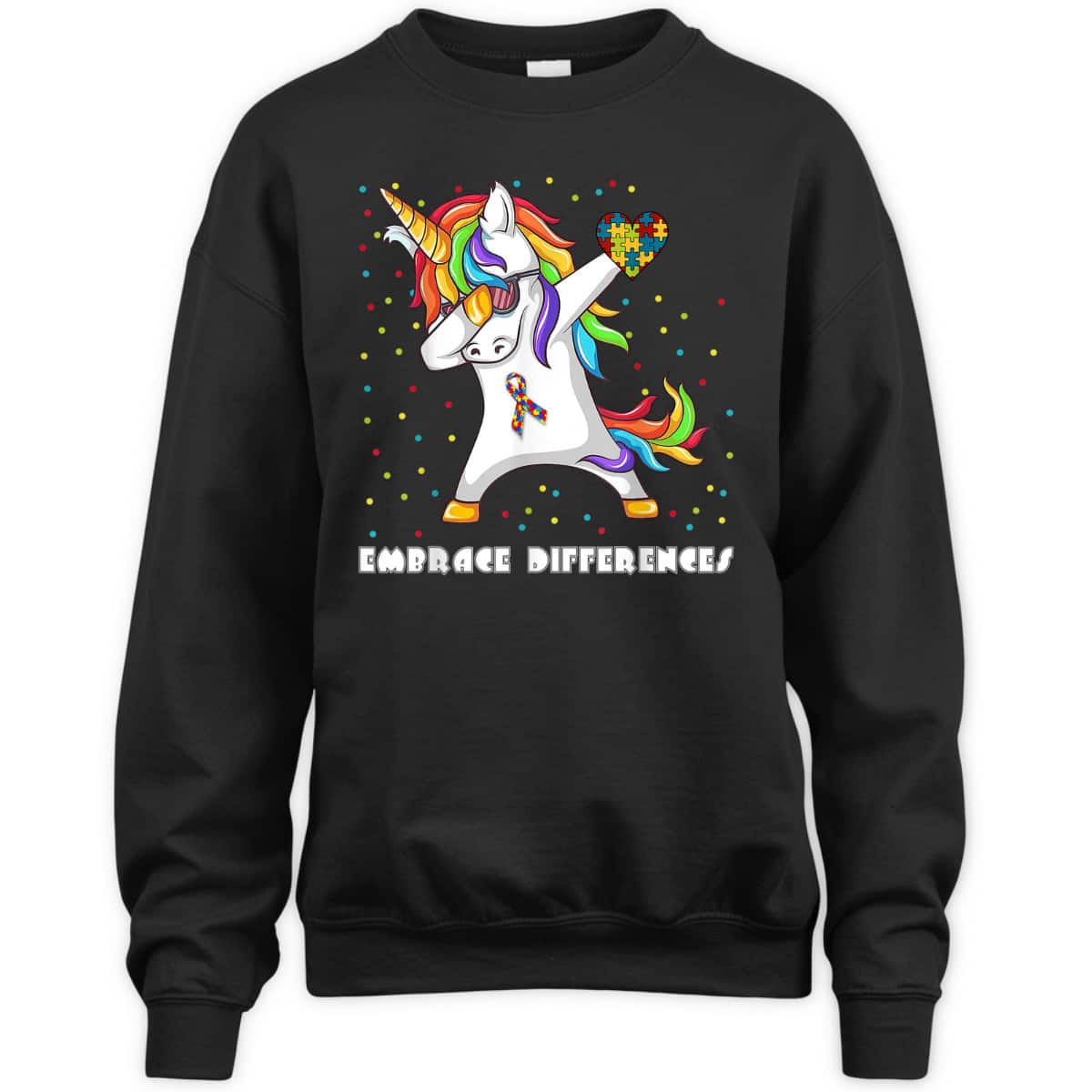 Embrace Differences Dabbing Unicorn Autism Awareness T-Shirt Embrace Differences Dabbing Unicorn Autism Awareness T-Shirt