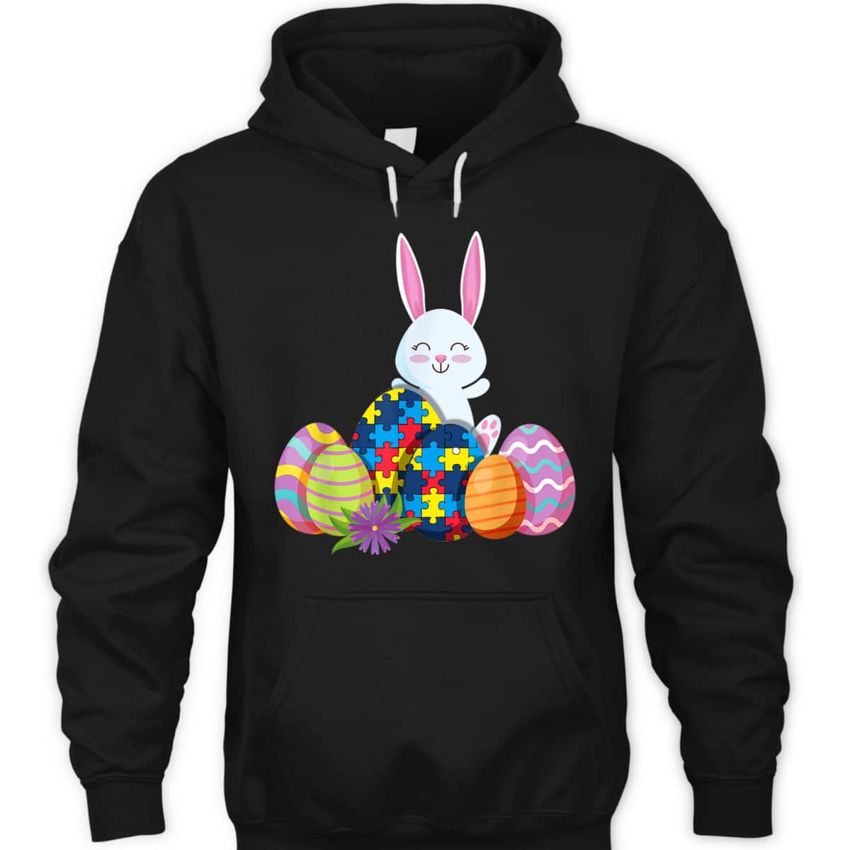 Autism Awareness Puzzle Easter Bunny Eggs Funny T-Shirt