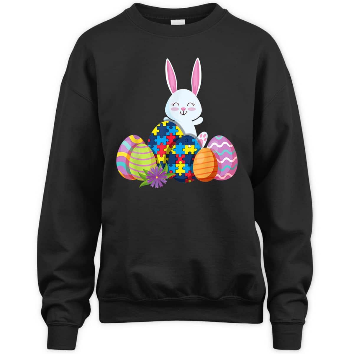 Autism Awareness Puzzle Easter Bunny Eggs Funny T-Shirt