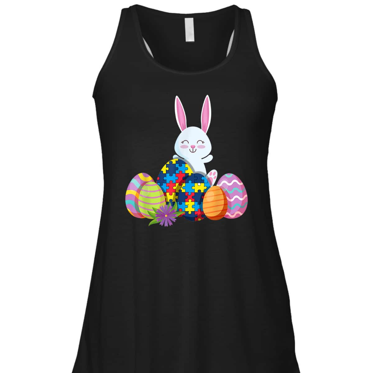 Autism Awareness Puzzle Easter Bunny Eggs Funny T-Shirt