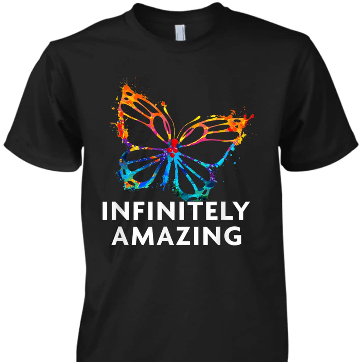 Red Instead Autism - Infinitely Amazing Butterfly T-Shirt Red Instead Autism - Infinitely Amazing Butterfly T-Shirt