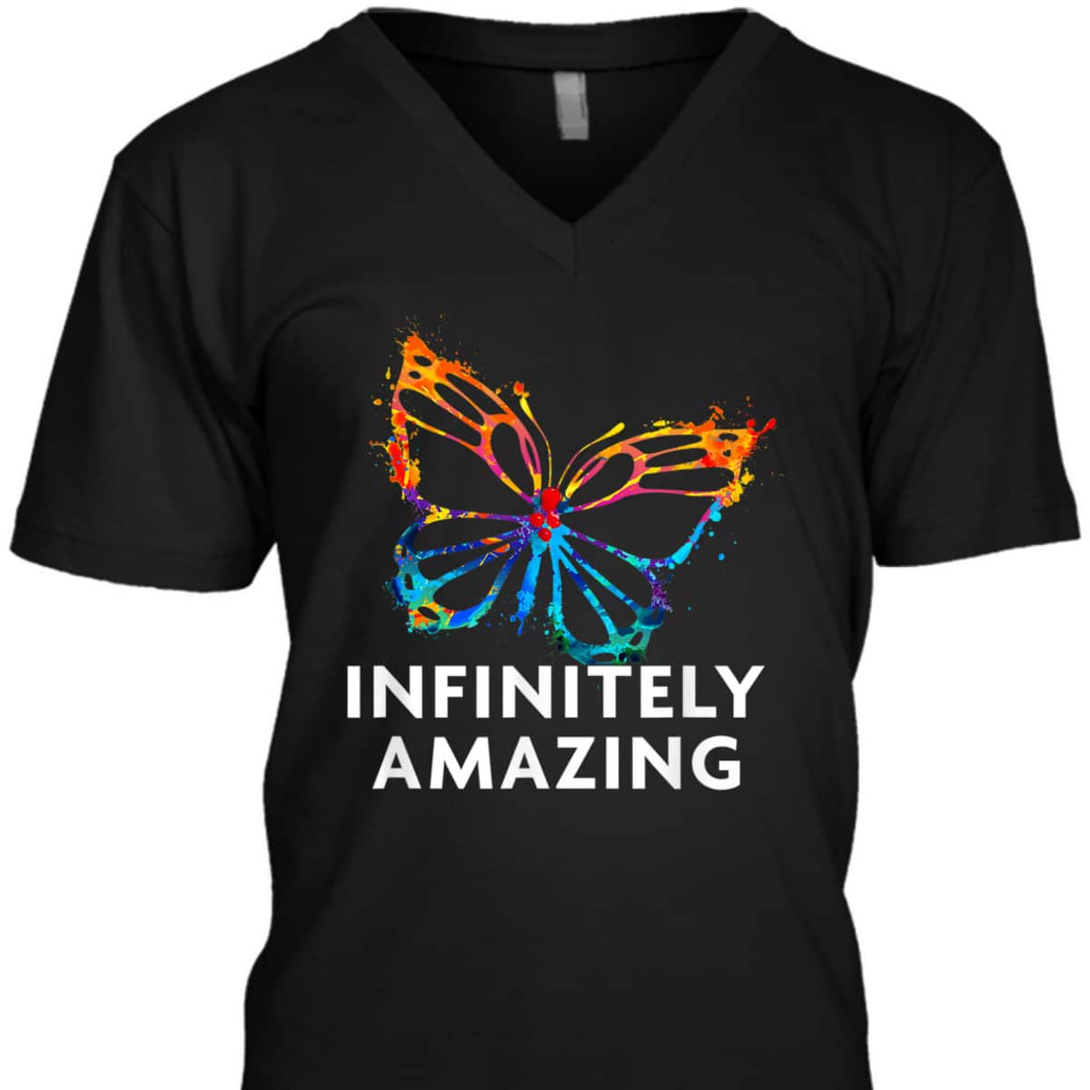 Red Instead Autism - Infinitely Amazing Butterfly T-Shirt
