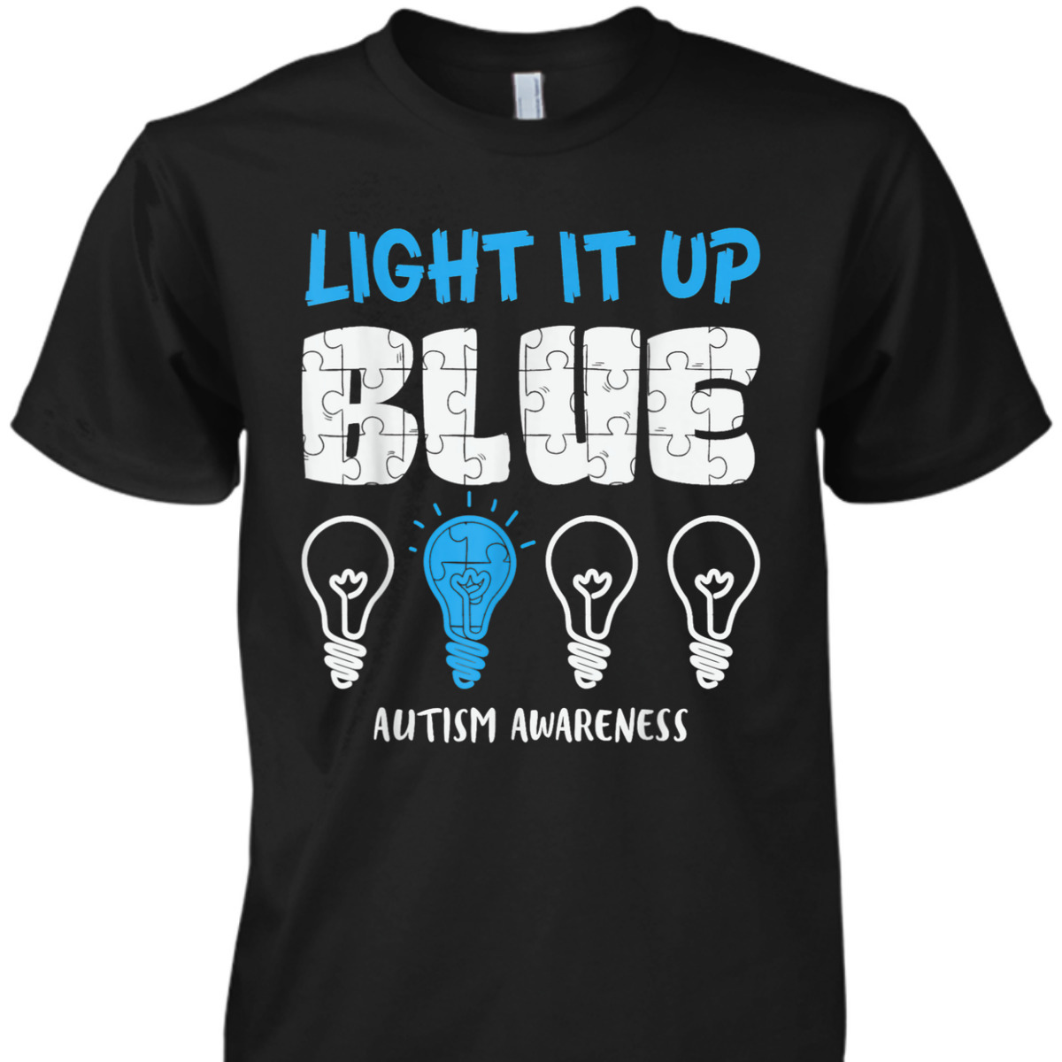 Light It Up Blue Autism Awareness Puzzle T-Shirt
