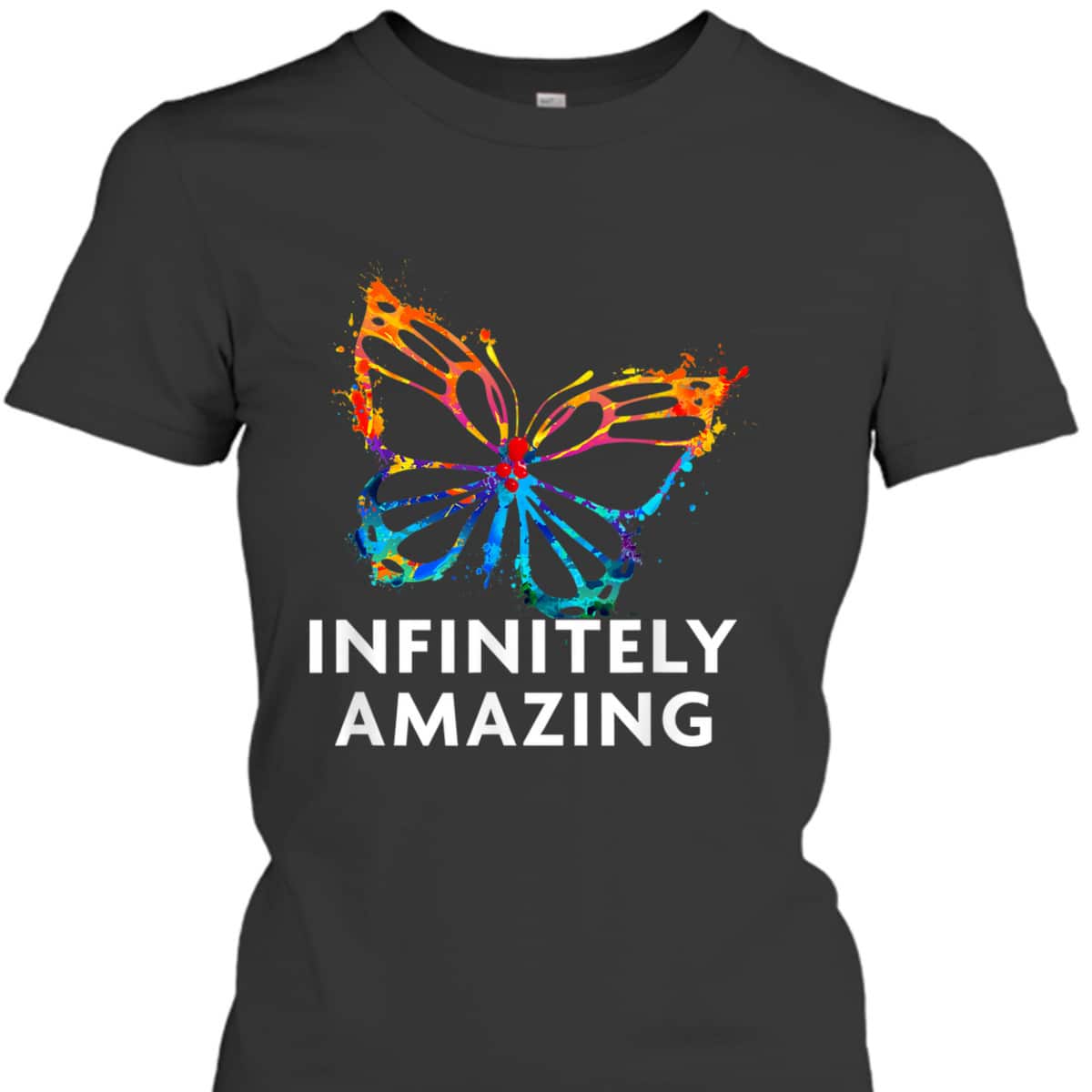 Red Instead Autism - Infinitely Amazing Butterfly T-Shirt