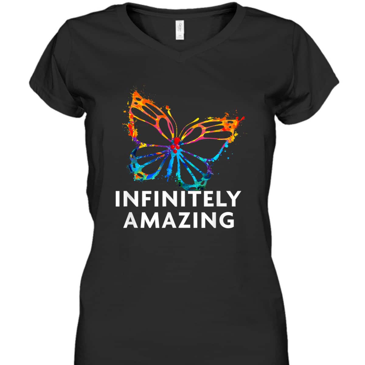 Red Instead Autism - Infinitely Amazing Butterfly T-Shirt Red Instead Autism - Infinitely Amazing Butterfly T-Shirt