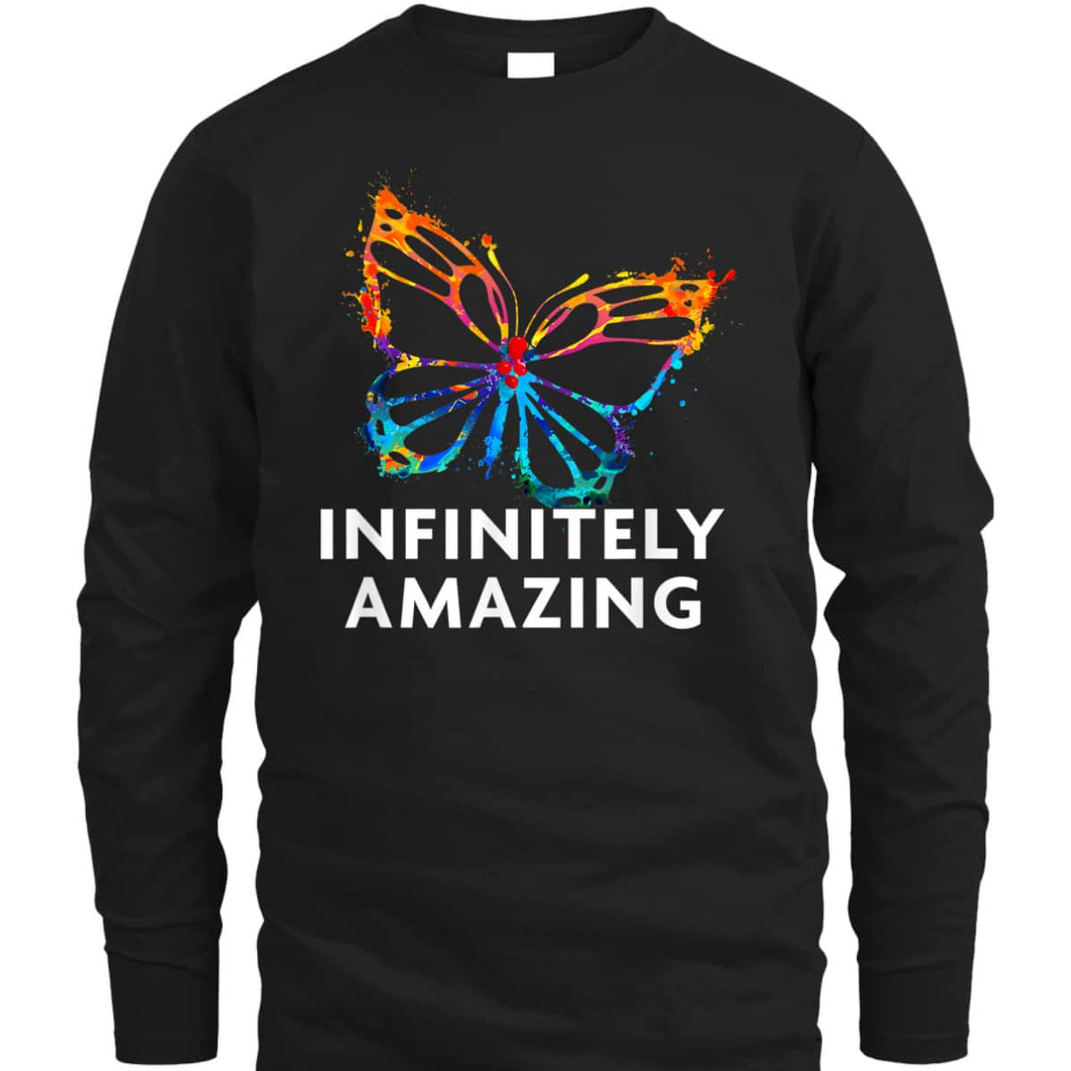 Red Instead Autism - Infinitely Amazing Butterfly T-Shirt Red Instead Autism - Infinitely Amazing Butterfly T-Shirt