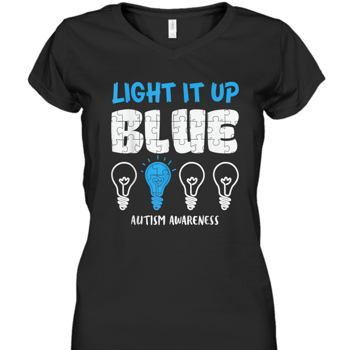 Light It Up Blue Autism Awareness Puzzle T-Shirt Light It Up Blue Autism Awareness Puzzle T-Shirt