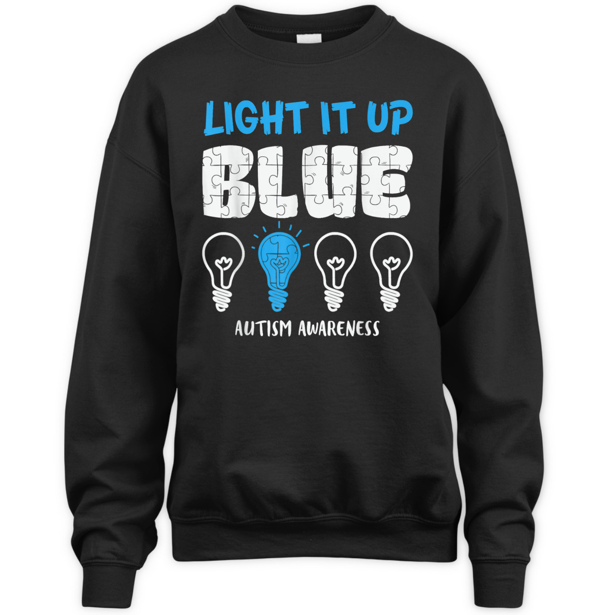 Light It Up Blue Autism Awareness Puzzle T-Shirt