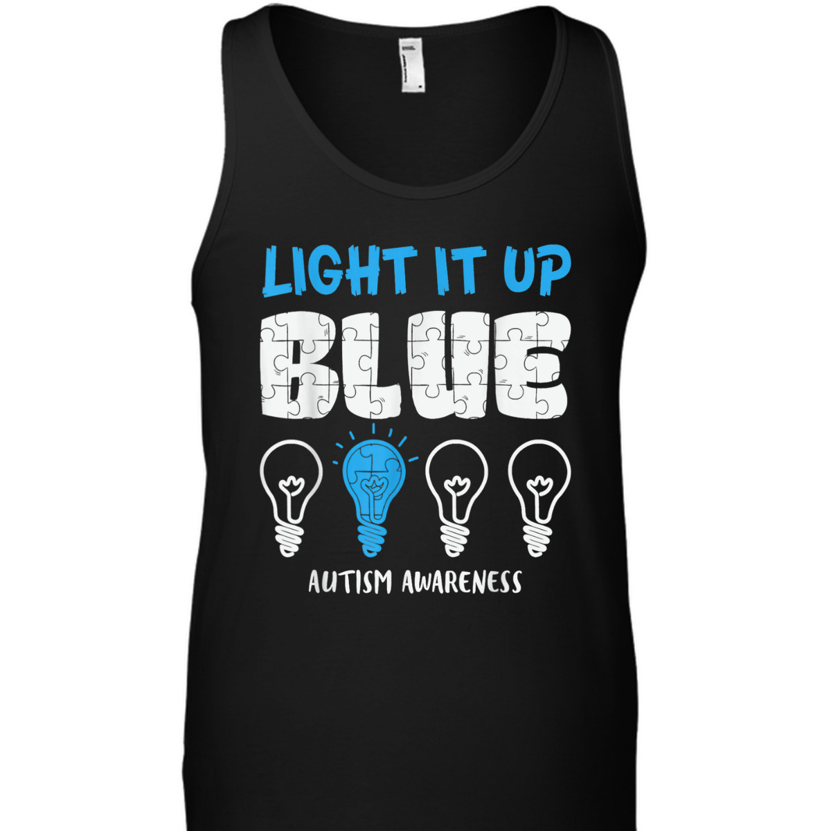 Light It Up Blue Autism Awareness Puzzle T-Shirt