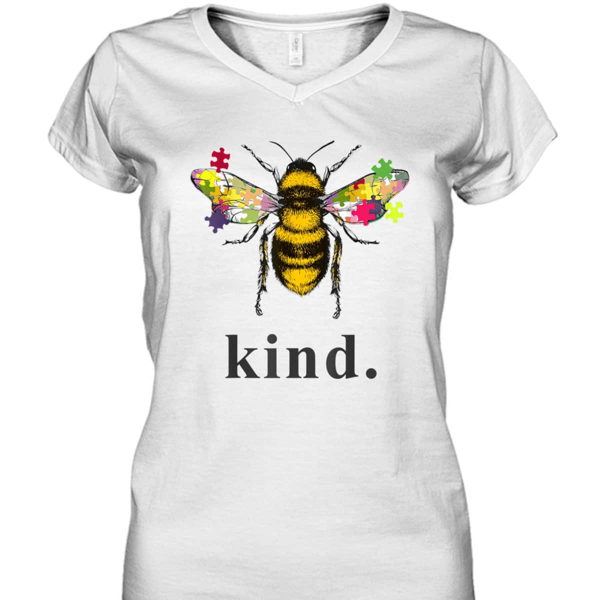 Autism Awareness Bee Kind Puzzle Pieces T-Shirt Autism Awareness Bee Kind Puzzle Pieces T-Shirt