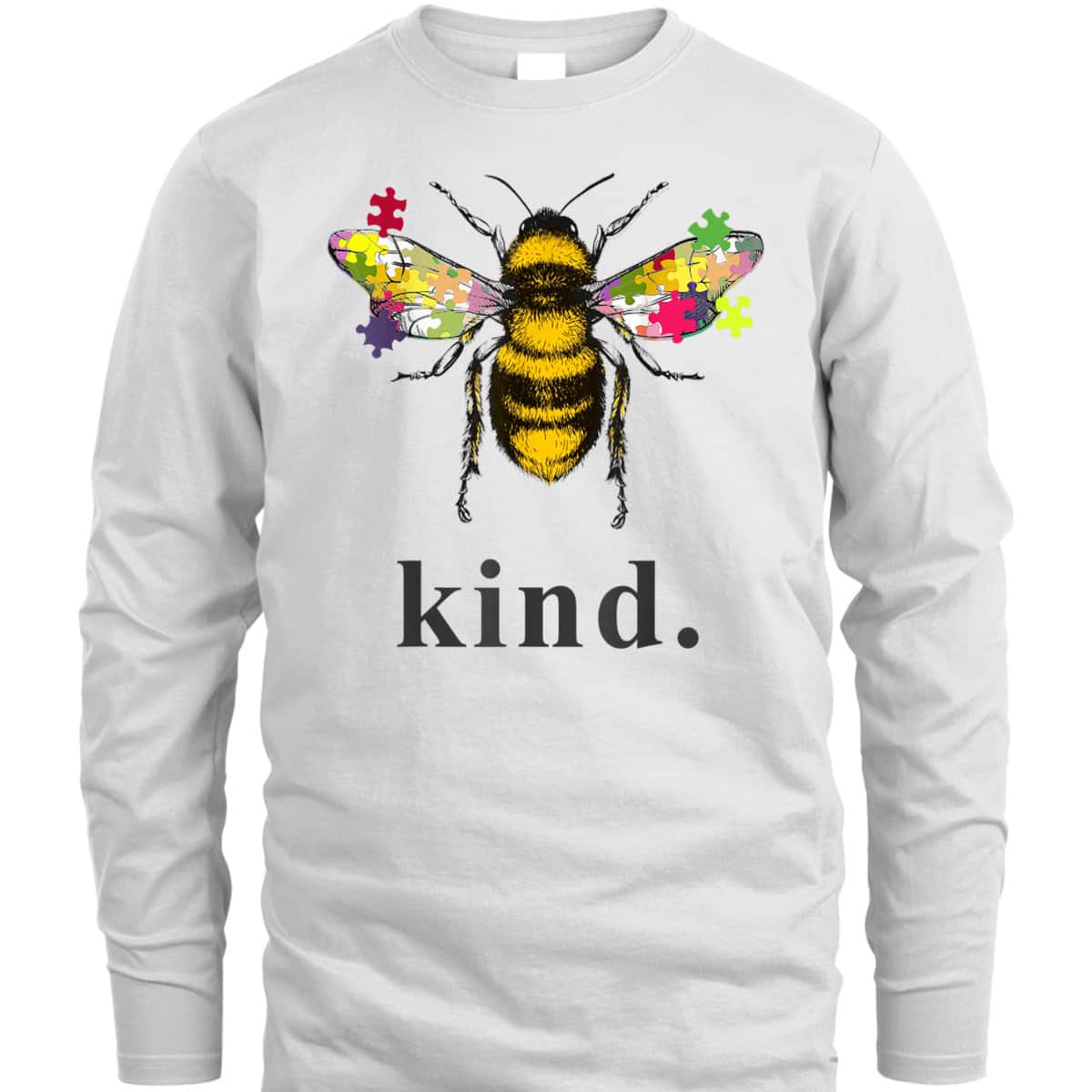 Autism Awareness Bee Kind Puzzle Pieces T-Shirt