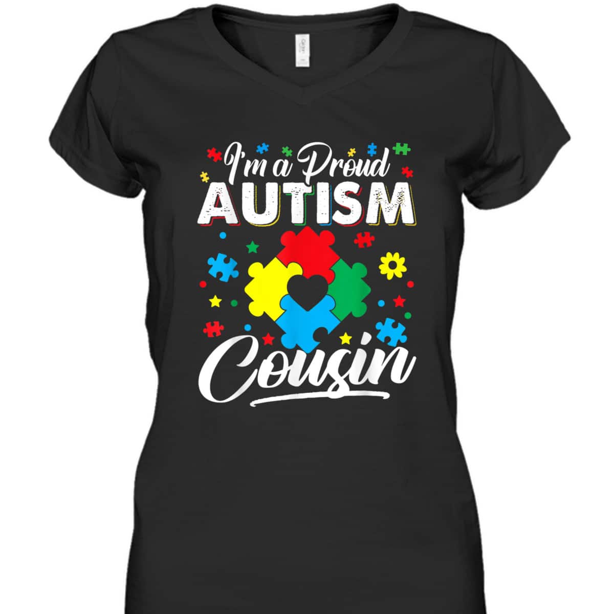 I'm A Proud Autism Cousin Love Heart Autism Awareness Puzzle T-Shirt I'm A Proud Autism Cousin Love Heart Autism Awareness Puzzle T-Shirt