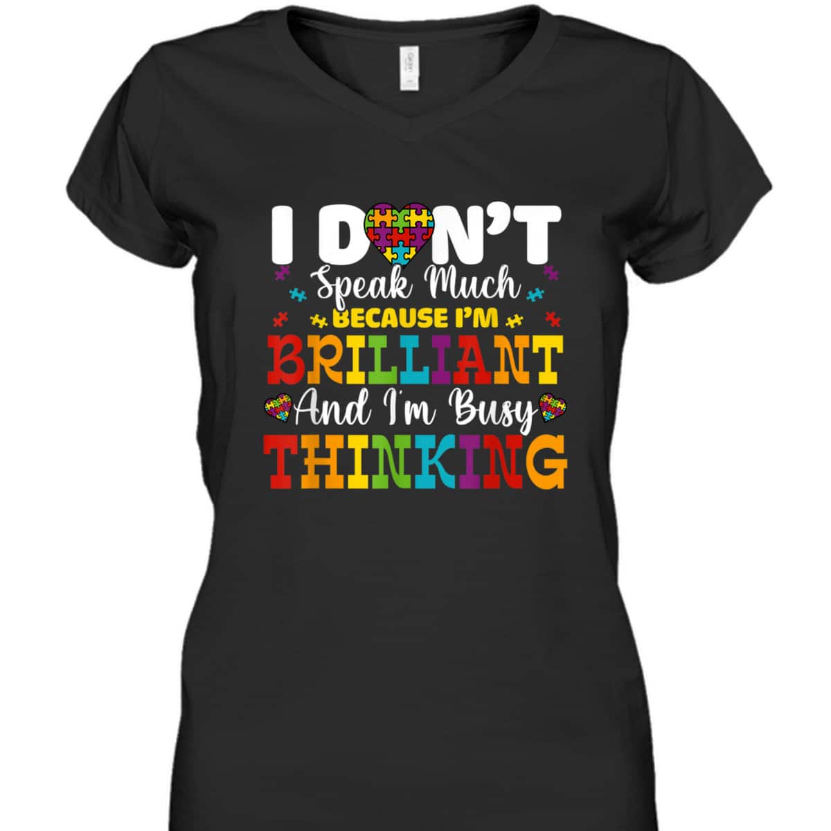 I Dont Speak Much Brilliant Autism Awareness Boys Girls Kid T-Shirt