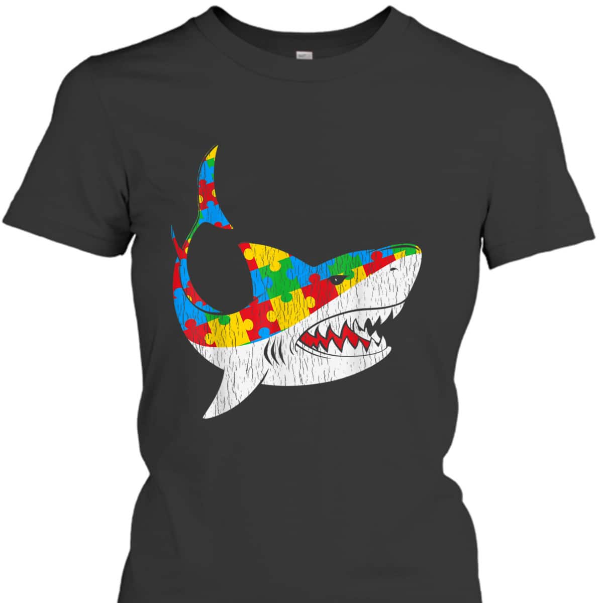 Vintage Shark Puzzle Autistic Kids Autism Awareness Shark T-Shirt Vintage Shark Puzzle Autistic Kids Autism Awareness Shark T-Shirt