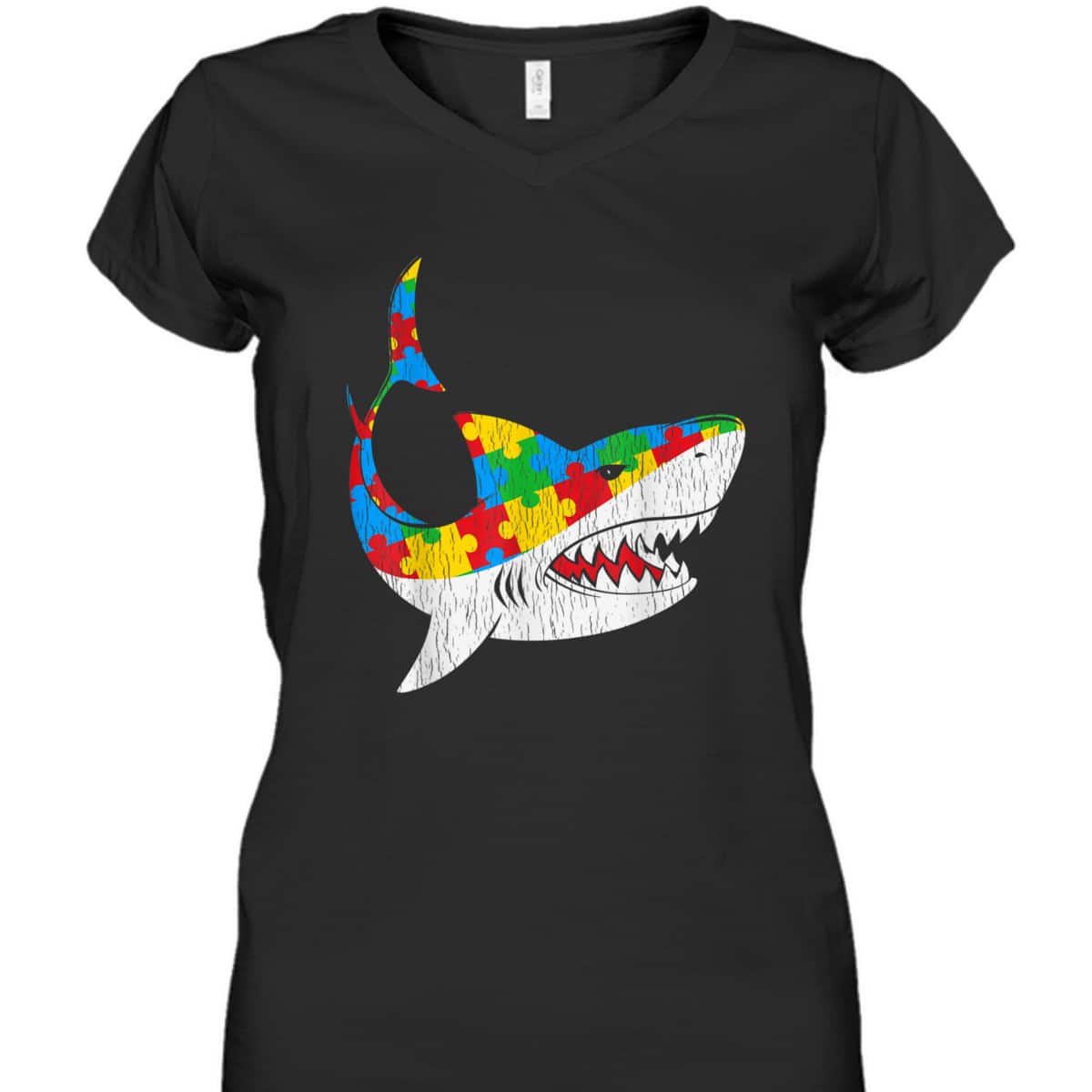 Vintage Shark Puzzle Autistic Kids Autism Awareness Shark T-Shirt Vintage Shark Puzzle Autistic Kids Autism Awareness Shark T-Shirt