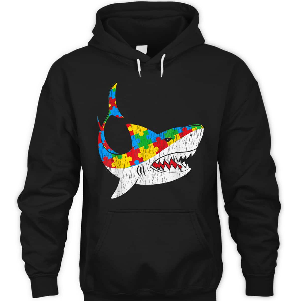 Vintage Shark Puzzle Autistic Kids Autism Awareness Shark T-Shirt