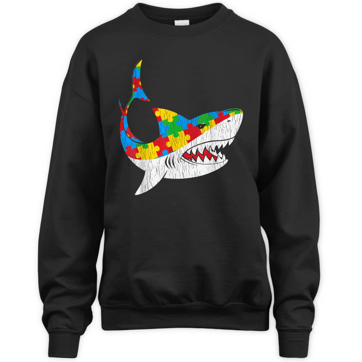 Vintage Shark Puzzle Autistic Kids Autism Awareness Shark T-Shirt Vintage Shark Puzzle Autistic Kids Autism Awareness Shark T-Shirt