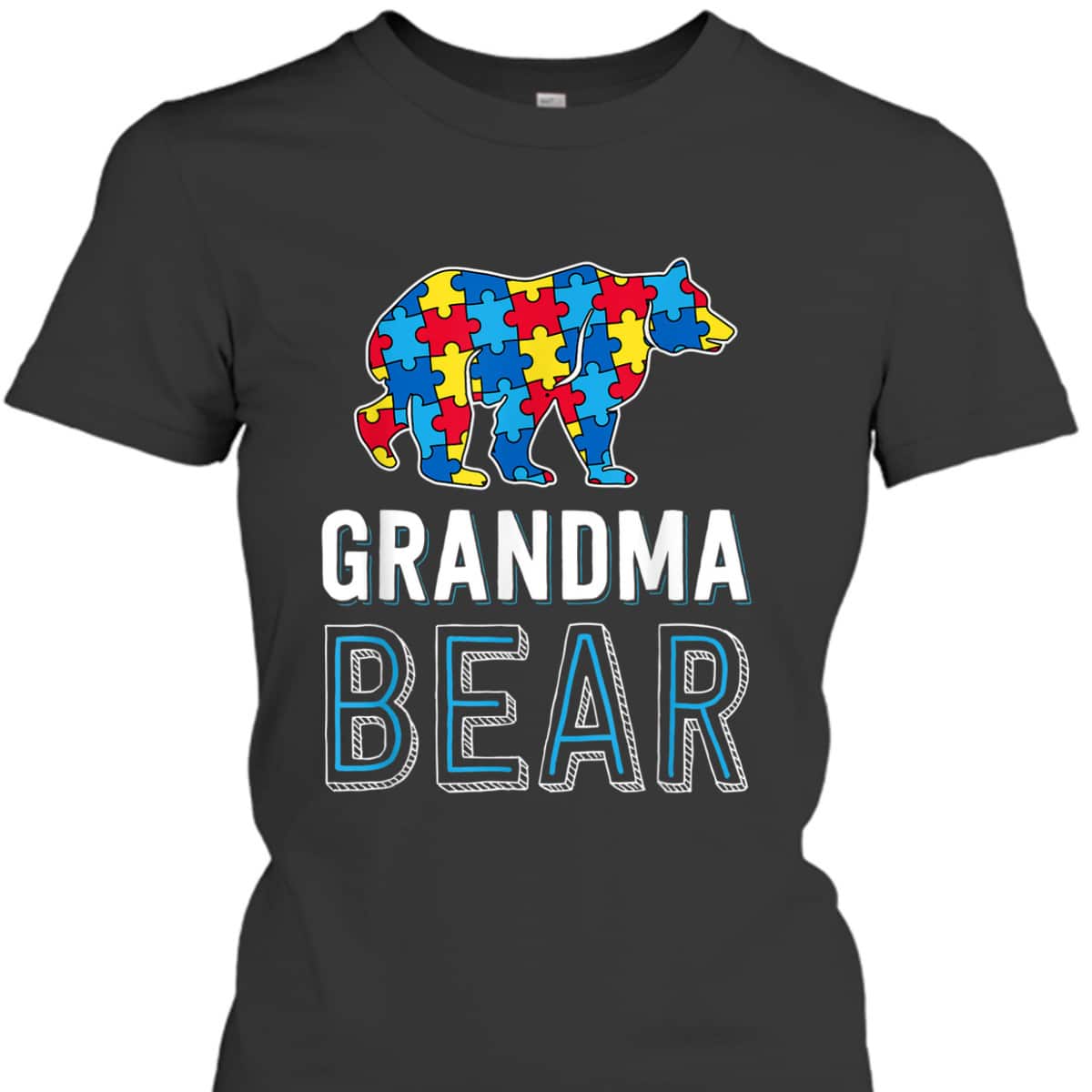 Grandma Bear World Autism Awareness Day Family Puzzle Piece T-Shirt Grandma Bear World Autism Awareness Day Family Puzzle Piece T-Shirt