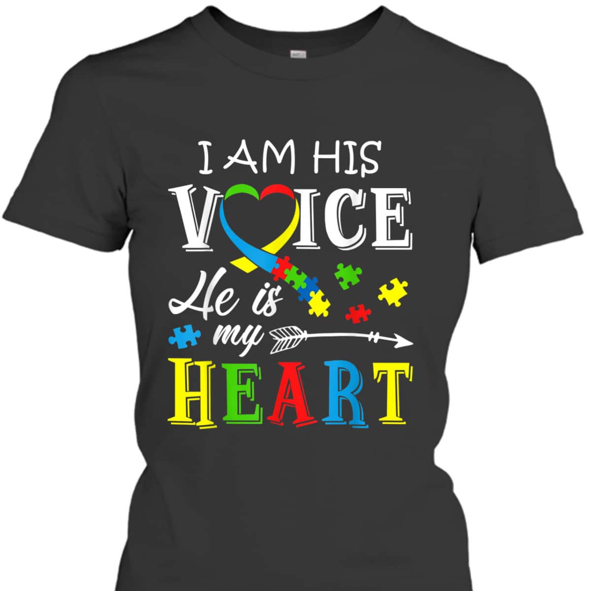 Autism Awareness I Am His Voice He Is My Heart Men Autism T-Shirt Autism Awareness I Am His Voice He Is My Heart Men Autism T-Shirt
