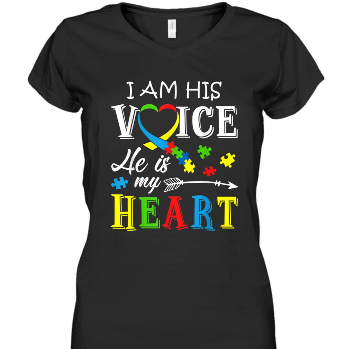 Autism Awareness I Am His Voice He Is My Heart Men Autism T-Shirt Autism Awareness I Am His Voice He Is My Heart Men Autism T-Shirt