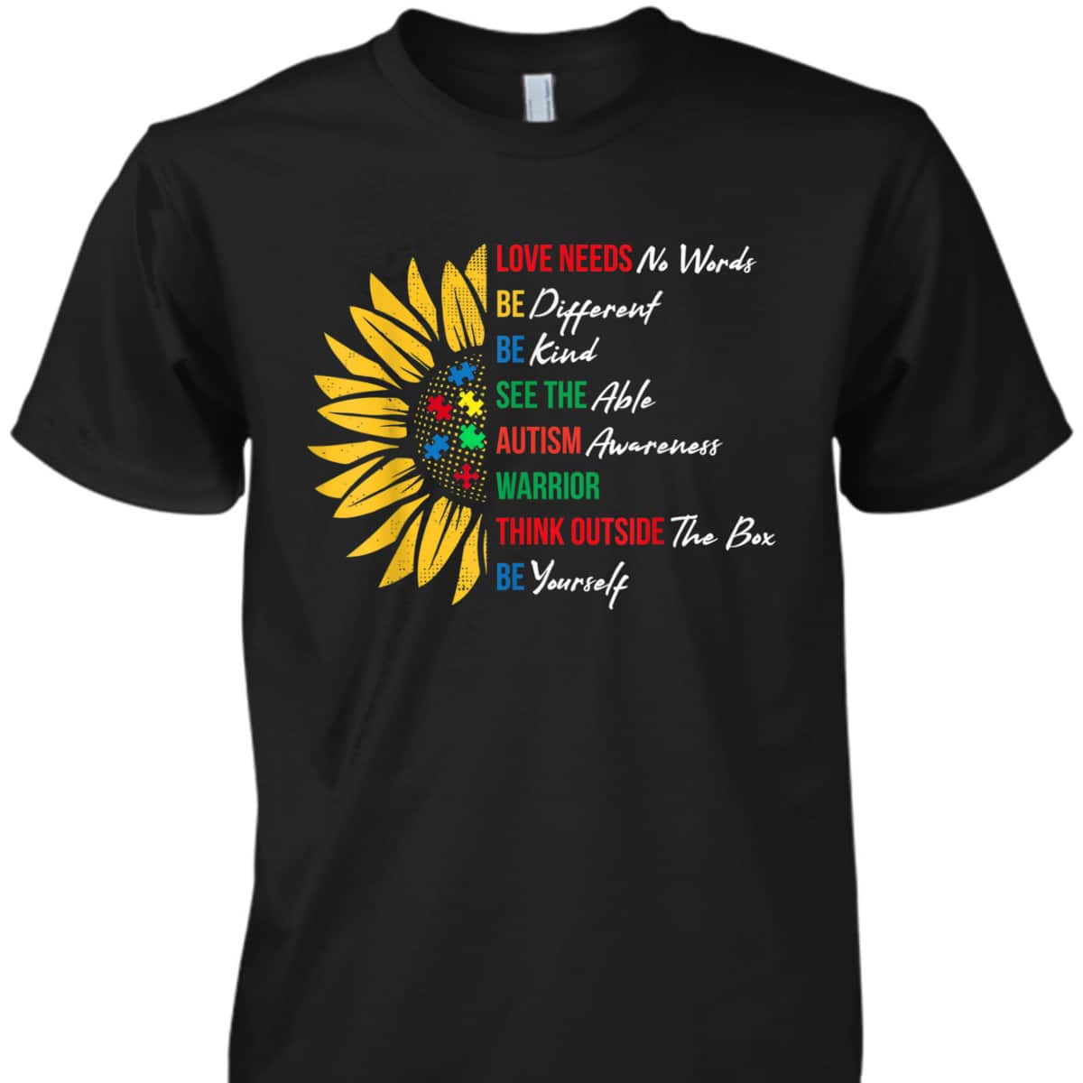 Puzzle Piece Quotes Inspirational Autism Awareness Gift T-Shirt