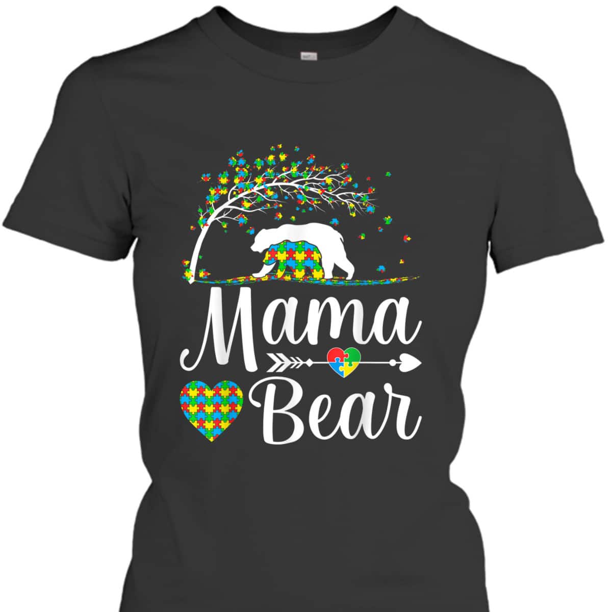 Autism Awareness Mama And Bear Support Autistic Autism Mom T-Shirt