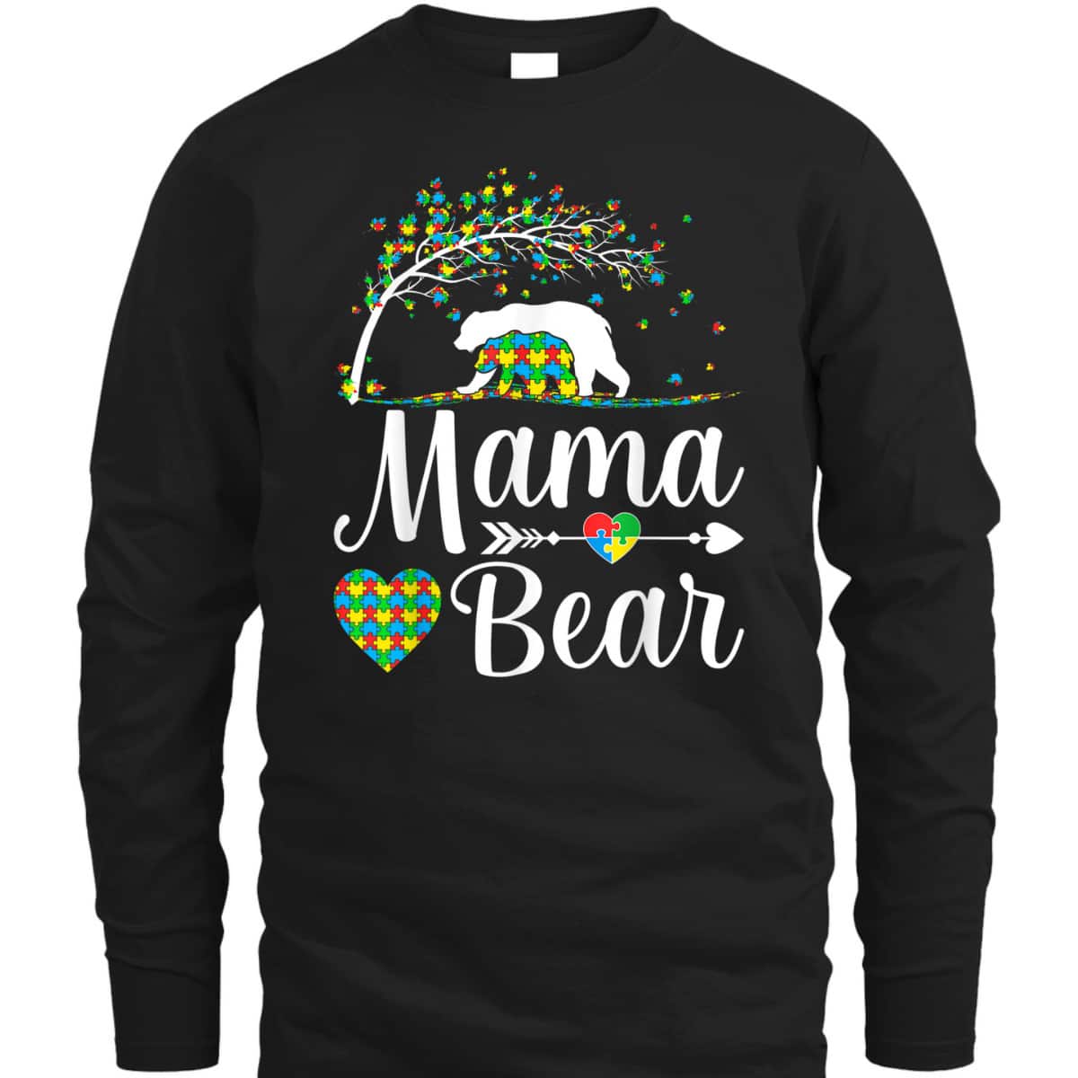 Autism Awareness Mama And Bear Support Autistic Autism Mom T-Shirt
