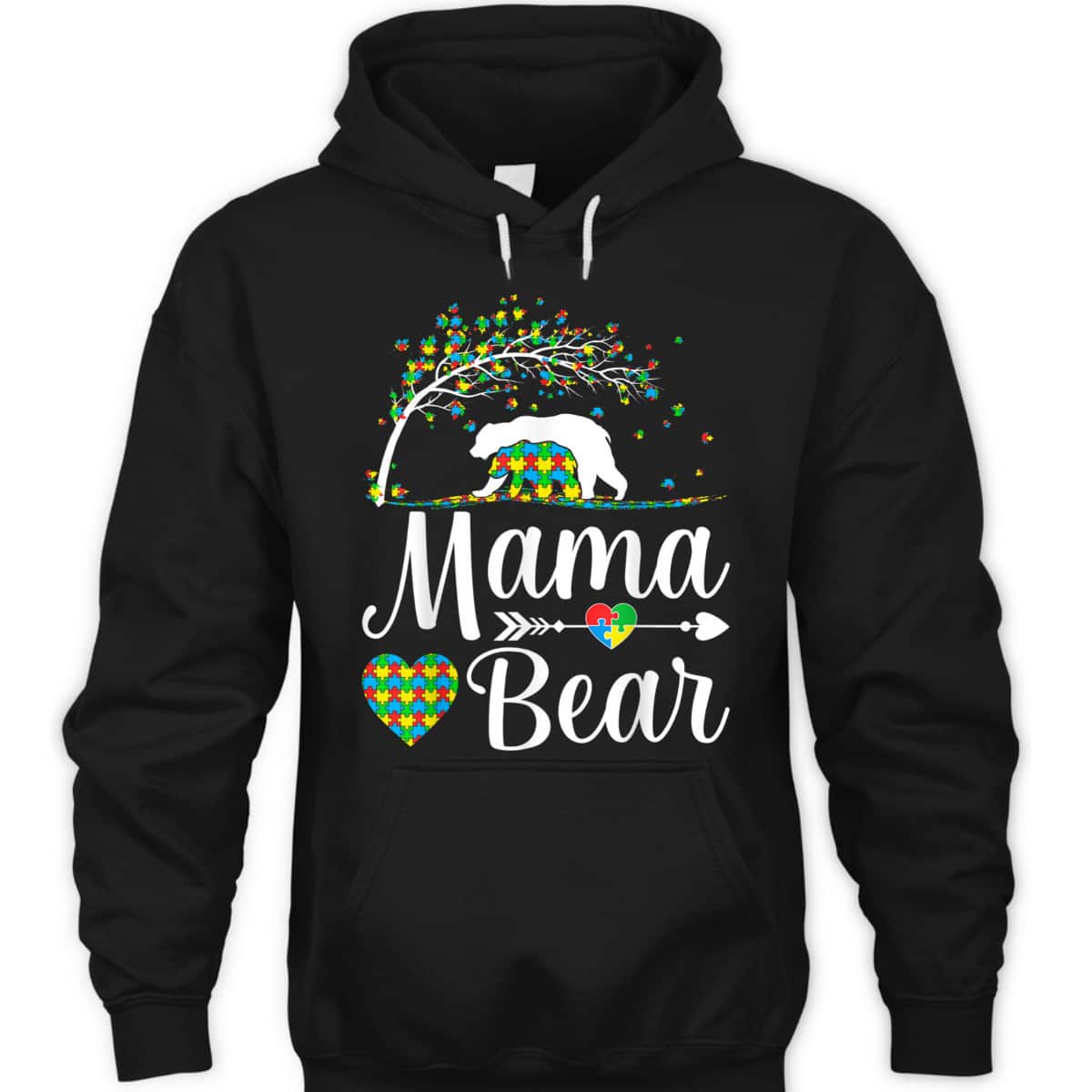 Autism Awareness Mama And Bear Support Autistic Autism Mom T-Shirt