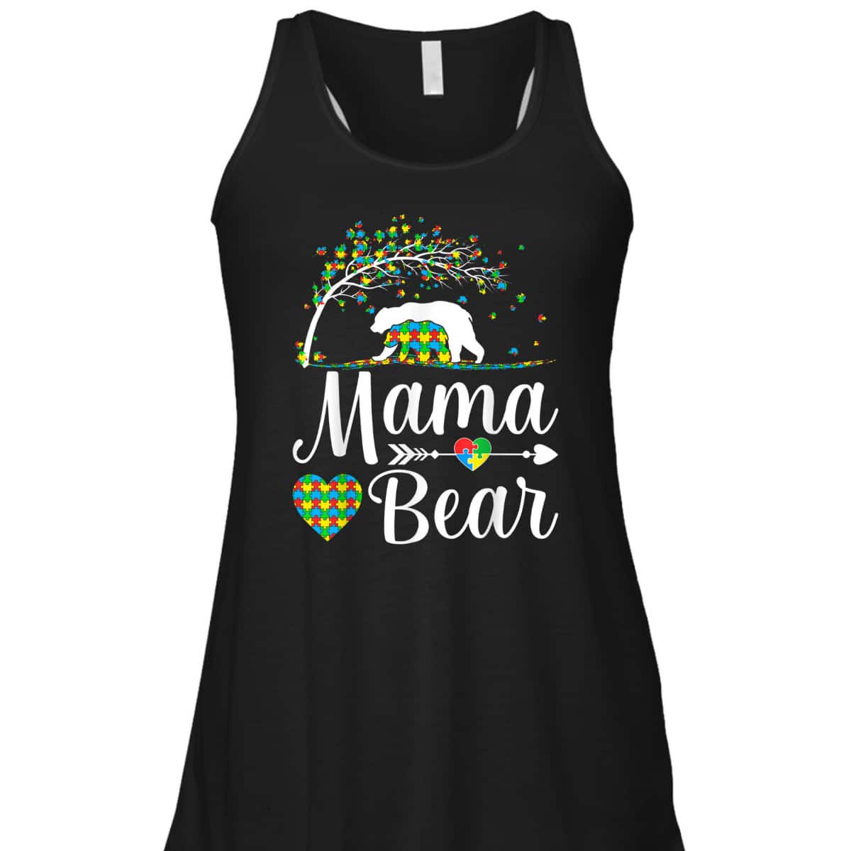 Autism Awareness Mama And Bear Support Autistic Autism Mom T-Shirt