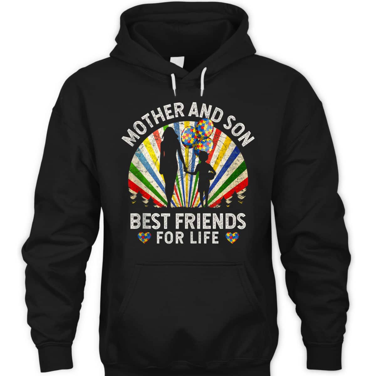 Mother And Son Best Friends For Life Autism Awareness Mom T-Shirt