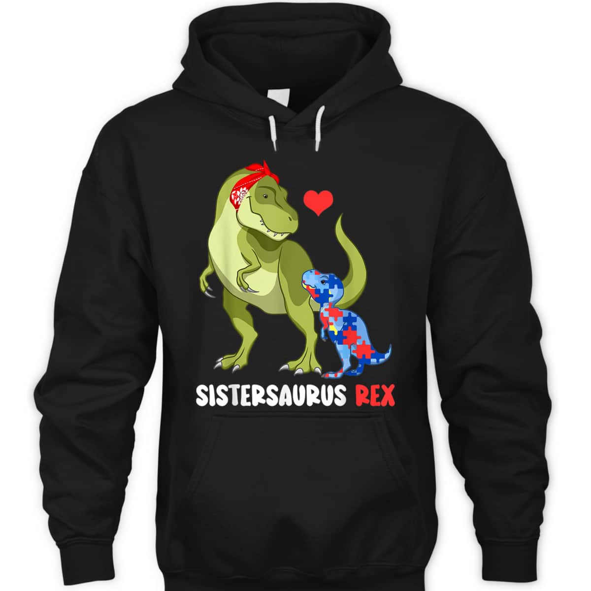 Sistersaurus Rex Sister Autism Awareness Dinosaur Puzzle T-Shirt Sistersaurus Rex Sister Autism Awareness Dinosaur Puzzle T-Shirt
